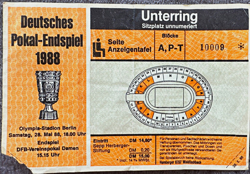 Ticket dfb pokalendspiel 1988 - ticket,